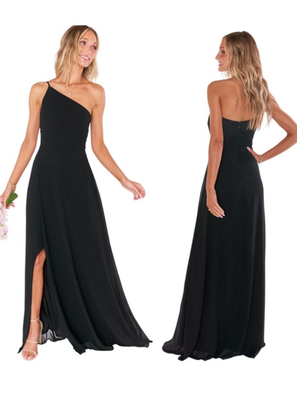 Show Me Your Mumu Shannon One Shoulder Maxi Dress  Black Size XL
